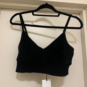 ONIA LONGLINE LOUNGE- Ribbed cotton-blend bra top